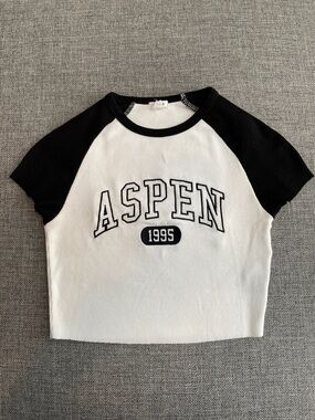 Garage Black & White Aspen 1995 Raglan Tee